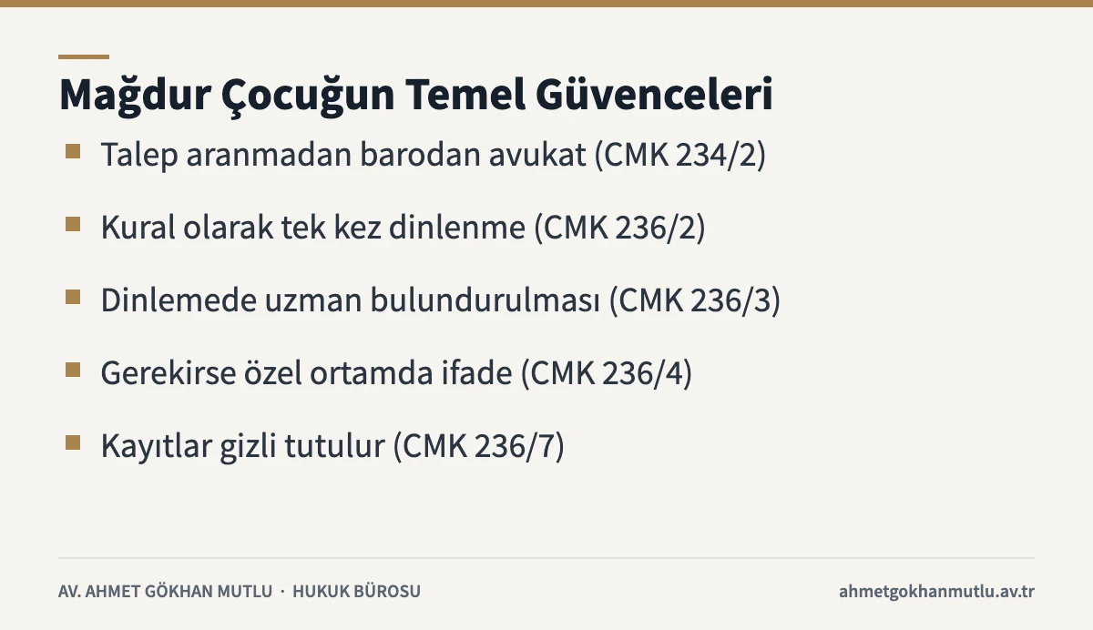 Çocukların cinsel istismarı dosyasında mağdur çocuğun hakları
