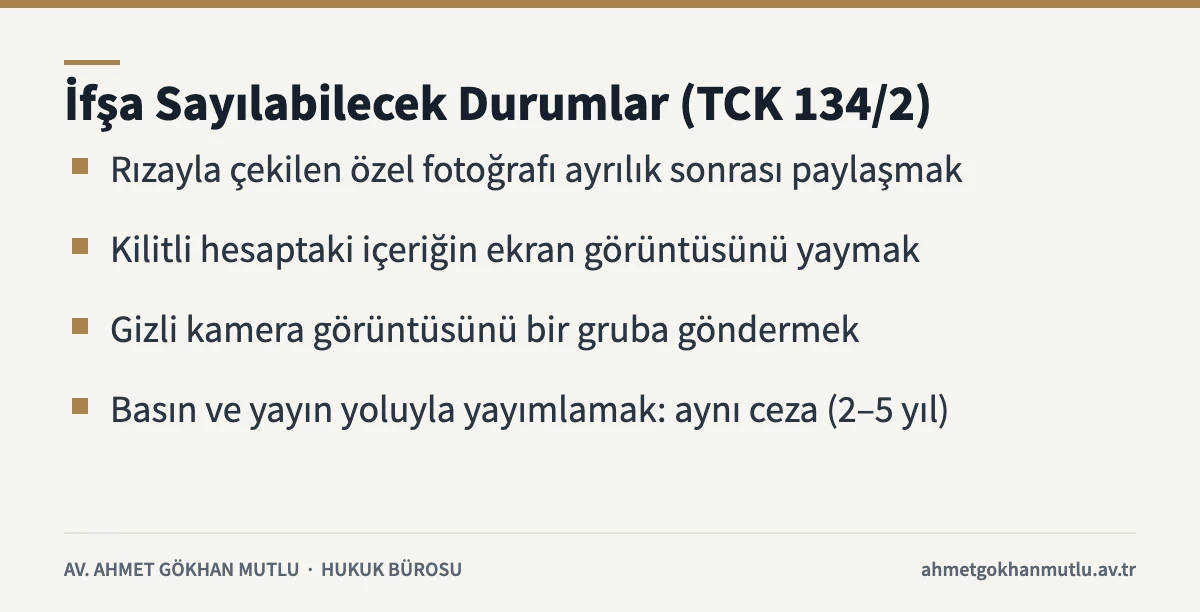 Özel hayatın gizliliğini ihlal kapsamında görüntü ve seslerin ifşasına örnekler kartı