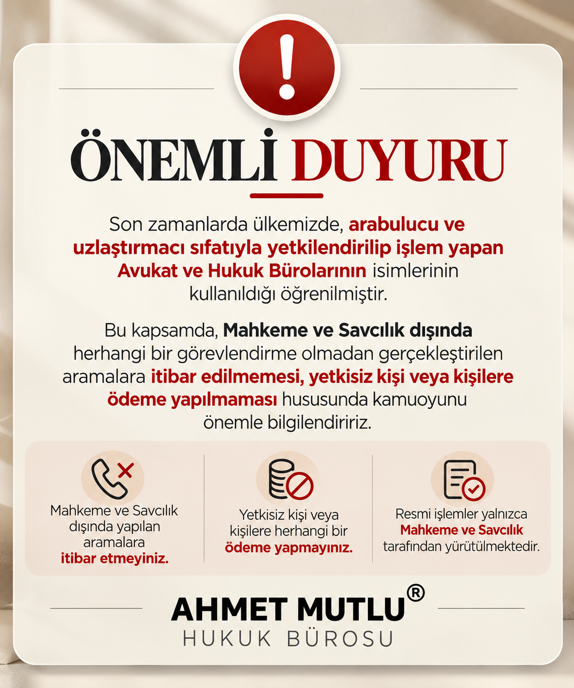 Önemli Duyuru